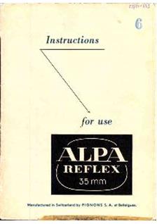 Alpa 4 manual. Camera Instructions.